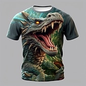 cheap Boy&#039;s 3D Animals-Christmas Boys 3D Dinosaur Tee Shirts Short Sleeve 3D Print Summer Spring Active Sports Fashion Kids 3-12 Years Outdoor Casual Daily Regular Fit