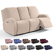 cheap Recliner Chair Cover-Loveseat 3 Seater Burgundy Recliner Covers Cover for Large Reclining Chair Slipcover Seat Reversible Washable Protector with Elastic Adjustable Straps for Kids Pets