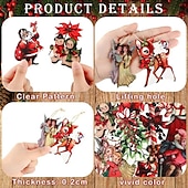 cheap Event &amp; Party Supplies-20pcs Christmas Tree Ornaments Xmas Wooden Santa Claus Christmas Crutches Green Garland Hanging Decoration Pendant For Outdoor Festival Party Gift (with Rope)