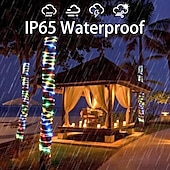 cheap Solar String Lights-Solar Rope Lights Outdoor Waterproof with Remote Control, 50M-500Led/100M-1000Led Solar String Light, 8 Modes, Extra Long Fairy Lights with Timer Solar Tube, Suitable for Garden Terrace, Courtyard