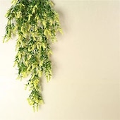 billige Kunstige planter og blomster-4 bunter kunstig lavendel hengende blomsterbukett vinranke hengende planter falsk eføy vinblader til terrasse hjem soverom bryllup innendørs utendørs veggdekor, hjemmedekor, estetisk romdekor