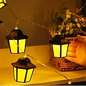 economico Striscie luci a batteria-Lanterna da palazzo retrò a 10 led stringa di lucine fata lanterna alimentata a batteria ghirlanda di natale per decorazioni per la camera da letto per feste di nozze 1 set