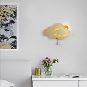 abordables Appliques murales pour enfants-applique murale led intérieur enfants 7w nuage applique chambre d&#039;enfant avec interrupteur à tirette enfants lampe de chevet à intensité variable pour filles garçon chambre décoration acrylique