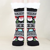 abordables sombrero de papá noel y accesorios-Papá Noel Artículos Para Celebrar la Navidad Calcetines de Navidad Hombre Mujer Navidad Nochebuena Estilo lindo Calcetines