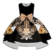 Girls' 3D Floral Party Dress Sleeveless 3D Print Summer Spring Fall Vacation Party Special Occasion Elegant Princess Beautiful Kids 3-12 Years Party Dress Swing Dress A Line Dress Above Knee Regular 10