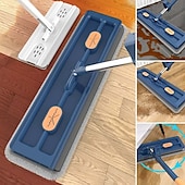 economico Prodotti per la pulizia-spazzolone piatto grande, ruotabile a 360° spazzolone piatto in microfibra per grandi superfici, con raschietto per l&#039;asciugamento dell&#039;acqua, spazzolone con manico lungo in acciaio inox per pavimenti