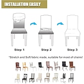 abordables Funda navideña-Fundas navideñas para sillas de comedor, fundas elásticas para sillas Parsons de Navidad, protector de asiento, funda lavable de spandex para sillas de cocina para comedor