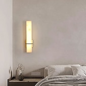 economico Lampade LED da parete-moderno applique da parete in marmo lungo lineare lampada da parete in ottone dorato comodino applique da parete per bagno lampada da trucco bar cablaggio a parete illuminazione per soggiorno sala da