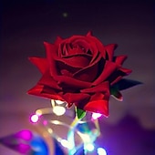cheap Decorative Lights-Eternal Rose LED Light: Add a Romantic Glow to Your Home with a Foil Flower Table Lamp - Perfect for Room Decor, Wedding Favors, Valentines Day Gift, Girlfriend Night Lights!