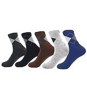 abordables Chaussettes-Homme 5 paires Chaussettes Chaussettes de Course Arc-en-ciel Couleur Mosaïque Extérieur du quotidien Vacances Moyen Printemps, Août, Hiver, Eté mode Décontractées