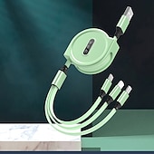 Недорогие Кабели для мобильных телефонов-2023 новый выдвижной USB-кабель 3 в 1, универсальный зарядный кабель для мобильного телефона, кабель для быстрой зарядки, USB-кабель для iPhone, Samsung, Huawei, Xiaomi, Oppo, Google