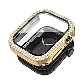 baratos Capa Smartwatch-2 por Pacote Estojo de relógio com protetor de tela Compatível com Apple Watch Series 8 7 41mm 45mm / Series 6 5 4 SE 40mm 44mm / Series 3 2 1 38mm 42mm Resistente a riscos Bling Diamond Limpar HD