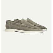 abordables Chaussures sans lacets &amp; mocassins-mocassins pour hommes en daim bleu clair avec semelle blanche confortable - parfaits pour une tenue décontractée et estivale