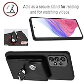 cheap Samsung Cases-Phone Case For Samsung Galaxy S24 S23 S22 S21 S20 Ultra Plus FE A54 A34 A14 S25 Ultra Wallet Case Ring Holder Card Slot Shockproof Solid Color TPU PU Leather