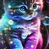 billiga Flickans 3D-djur-Flickor 3D Katt Huvtröja Pullover Långärmad 3D-tryck Höst Vinter Aktiv Mode söt stil Barn 3-12 år Huva Utomhus Ledigt Dagligen Normal