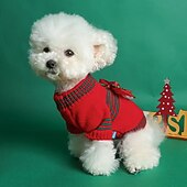 abordables Vêtements &amp; accessoires-Chien Chat Sweat-shirt Costume de Noël Tenue de Noël Soirée Décontractées Hiver Chaud Respirable Doux Lavable Confortable Noël Extérieur Casual Quotidien Vêtements pour chiens for Bichon Frisé Loulou