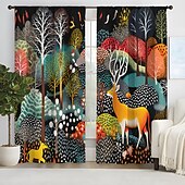 billiga Gardiner och draperier-2 paneler gardiner för vardagsrum sovrum, blommor gardin draperier för sovrum dörr kök fönster behandlingar värmeisolerade rum mörkare