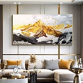 cheap Landscape Paintings-Handmade Hand Painted Oil Painting Wall Art  Large Size Contemporary Golden Mountains Home Decoration Decor Rolled Canvas No Frame Unstretched