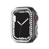 baratos Capa Smartwatch-2 por Pacote Estojo de relógio com protetor de tela Compatível com Apple Watch Series 8 7 41mm 45mm / Series 6 5 4 SE 40mm 44mm / Series 3 2 1 38mm 42mm Resistente a riscos Bling Diamond Limpar HD