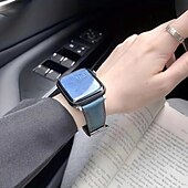cheap Apple Watch Bands-Leather Band Compatible with Apple Watch band 38mm 40mm 41mm 42mm 44mm 45mm 49mm Rugged Luxury Adjustable Genuine Leather Strap Replacement Wristband for iwatch Series Ultra 8 7 SE 6 5 4 3 2 1