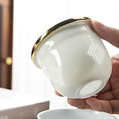 economico Bicchieri-set da tè da viaggio tazza da tè portatile in ceramica gatto fortunato - perfetto per viaggi, ufficio o come regalo!