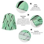 abordables Diseño Geométrico-Hombre Diseño Geométrico Geometría Camisa Abotonar la camisa Manga Larga Moda Ropa de calle Design Exterior Casual Diario Verano Primavera Otoño Escote Chino Estampado Azul-Verde Rosa Azul Piscina
