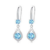 economico Orecchini-Per donna Orecchini a goccia Gioiellerie Classico goccia Moda Semplice Argento sterling S925 Orecchini Gioielli blu navy / Bianco Per Regalo Festival 1 paio