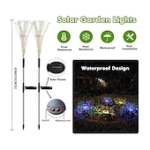 olcso Pathway Lights &amp; Lanterns-2db napelemes kert 8 világítási módú csillagsugárzó lámpák, vízálló napenergiával működő tűzijáték lámpák kültéri dekorációhoz, 120 led csillagszóró füzér az udvari ösvényen, Valentin-napi parti
