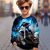 cheap Boy&#039;s 3D Sports &amp; Game-Boys 3D Graphic Sweatshirt Pullover Long Sleeve 3D Print Fall Winter Fashion Streetwear Cool Kids 3-12 Years Crew Neck Outdoor Casual Daily Regular Fit