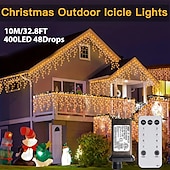 abordables Guirlandes lumineuses à brancher-1 paquet de guirlandes lumineuses de Noël de 10 mètres à 400 LED, lumières de Noël extérieures avec 8 modes de minuterie, télécommande étanche, guirlande lumineuse connectable à brancher pour l&#039;extérieur et l&#039;intérieur de la maison
