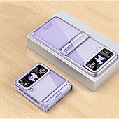 お買い得  サムスン用ケース-Galaxy Z Flip 6 Z Flip 5 Z Flip 4 Z Flip 3 用のHD透明クリアプラーニング ファンダ サムスン Galaxy Z Flip 5 レベリングヒンジ ケース プロテクティブカバー