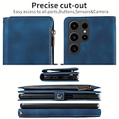 Недорогие Чехлы для Samsung-Чехол для телефона для Samsung Galaxy S24 S24 S23 S22 S21 Ultra Plus Note 20 Ultra 10 Plus S10 S9 Plus чехол-кошелек с подставкой слот для карты с молнией PU кожа