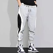 abordables Pantalones de deporte-Hombre Pantalones de Deporte Pantalón Jogger Persona que practica jogging Retazos Bolsillo Correa Bloque de color Comodidad Transpirable Exterior Diario Noche Moda Casual Negro Gris