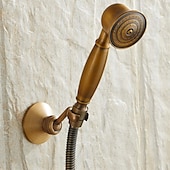 cheap Shower Faucets-Bathroom Shower Faucet Set, High Flow Vintage Style Wall Mounted Outside Antique Dual-Head Pull Out Shower Head with Handheld, Hot and Cold Water Switch Included