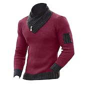 cheap Men&#039;s Pullover Sweater-Men&#039;s Pullover Sweater Jumper Turtleneck Sweater Knit Sweater Ribbed Cable Knit Regular Basic Color Block Turtleneck Keep Warm Modern Contemporary Daily Wear Going out Clothing Apparel Fall Winter