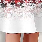  Meisjes 3D Ruitjes Sneeuwvlok  Sneeuwvlokjurk Jurk met ruches Lange mouw 3D-afdrukken Herfst Winter Vakantie Sport & Outdoor Dagelijks leuke Style Casual Mooi Kinderen 3-12 jaar Casual jurk A lijn