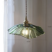 abordables Luces de isla-Lámpara colgante de cristal para isla de cocina, lámpara de techo con pantalla de cristal de flor morada, lámpara colgante rústica E27 para comedor, dormitorio, bar
