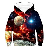 cheap Boy&#039;s 3D Vision &amp; Geometry-Children&#039;s Day Boys 3D Galaxy 3D Print Earth Hoodie &amp; Sweatshirt Long Sleeve 3D Print Active Basic Kids 2-12 Years