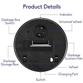 abordables Aspirateurs-Robot de balayage d&#039;aspiration de robot intelligent rechargeable automatique noir