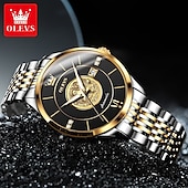 abordables Relojes mecánicos-OLEVS Hombre Relojes Mecánico Lujo Esfera Grande Moda Negocios Cuerda Automática Luminoso Calendario IMPERMEABLE Acero Reloj