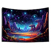 billige Blacklight -billedvev-blacklight billedvev uv reaktiv glød i mørket glød party neon trippy tåkete fjellsopp hengende billedvev veggkunst veggmaleri for stue soverom