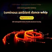 cheap Novelties-LED Fiber Optic Dance Whip - USB Rechargeable Ideal for Halloween Christmas and Holiday Celebrations - Perfect for Stage Ambience Props