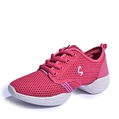 abordables Baskets de danse-baskets de danse en maille respirante pour femmes - chaussures de jazz et de fitness légères à lacets en plusieurs couleurs