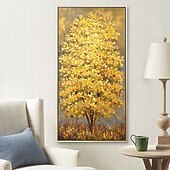 tanie Obrazy z kwiatami/roślinami-100% ręcznie malowane duży nowoczesny obraz olejny na płótnie złote drzewo obrazy do domu salon wystrój hotelu wall art picture walcowane bez ramki!