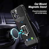 levne Pouzdra pro iPhone-telefon Carcasă Pro iPhone 15 Pro Max Plus iPhone 14 13 12 11 Pro Max Mini SE X XR XS Max 8 7 Plus Zadní kryt Držák na prsteny Slot pro kartu Nárazuvzdorné TPU PC