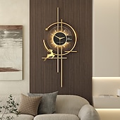 Недорогие Бра-Светодиодные настенные часы, декоративные железные металлические подвесные настенные часы для дома и декора гостиной/спальни/столовой/офиса/кафе/отеля