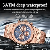 economico Orologi al quarzo-Orologio al Quarzo da Uomo POEDAGAR Orologio da Sport Moda Casual Luminosa Calendario Cronografo Impermeabile Orologio in Acciaio