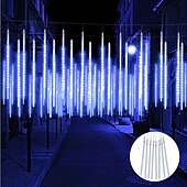billiga Stickkontakter-1 st jul meteor dusch ljus dekorativt träd ljus lågspänning säkerhetsplugg utomhus vattentät dekorativ ljusslinga 30cm-192led/45cm-288led/75cm-576led