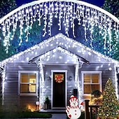 ieftine Alimentare USB-4m Fâșii de Iluminat Lumini de țurțuri de Crăciun 96 LED-uri Alb Cald Alb Rece Albastru Lumini de sărbători Fereastra / Cortina / Icicle Lights Nuntă Glob de Craciun Alimentat USB
