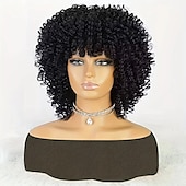 billige Parykker av topp kvalitet-myk og stilig 14 tommers blond afro krøllet parykk for kvinner - perfekt for 70-tallet og kinky krøllete hår - syntetisk fibermateriale for langvarig bruk